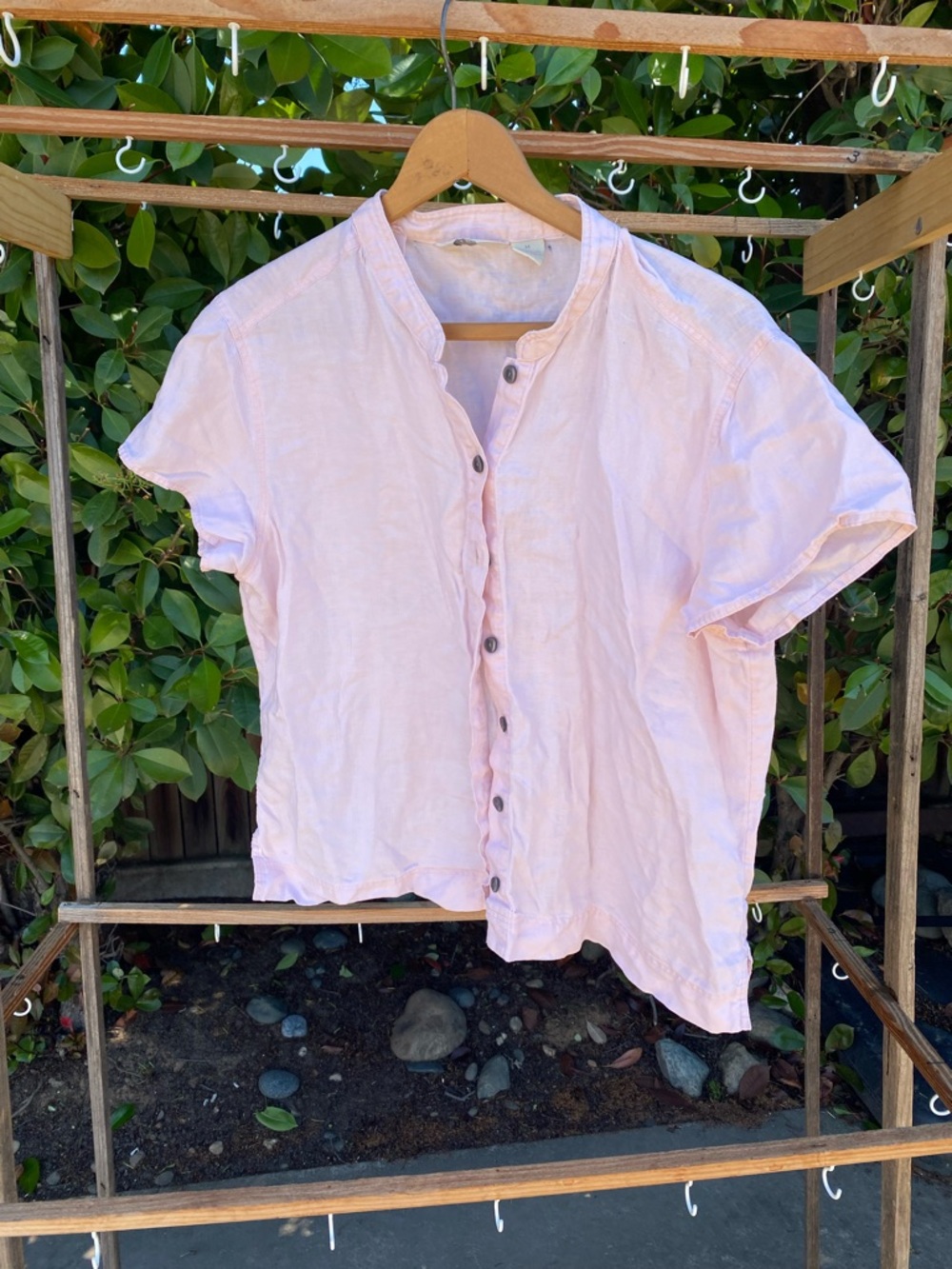 J. Jill Light Pink Short Sleeve Button-Down Shirt